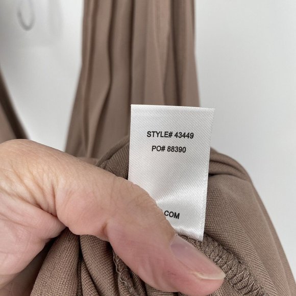 Lulus dress women’s medium M tan heavenly hues formal dance homecoming low v - Picture 8 of 9